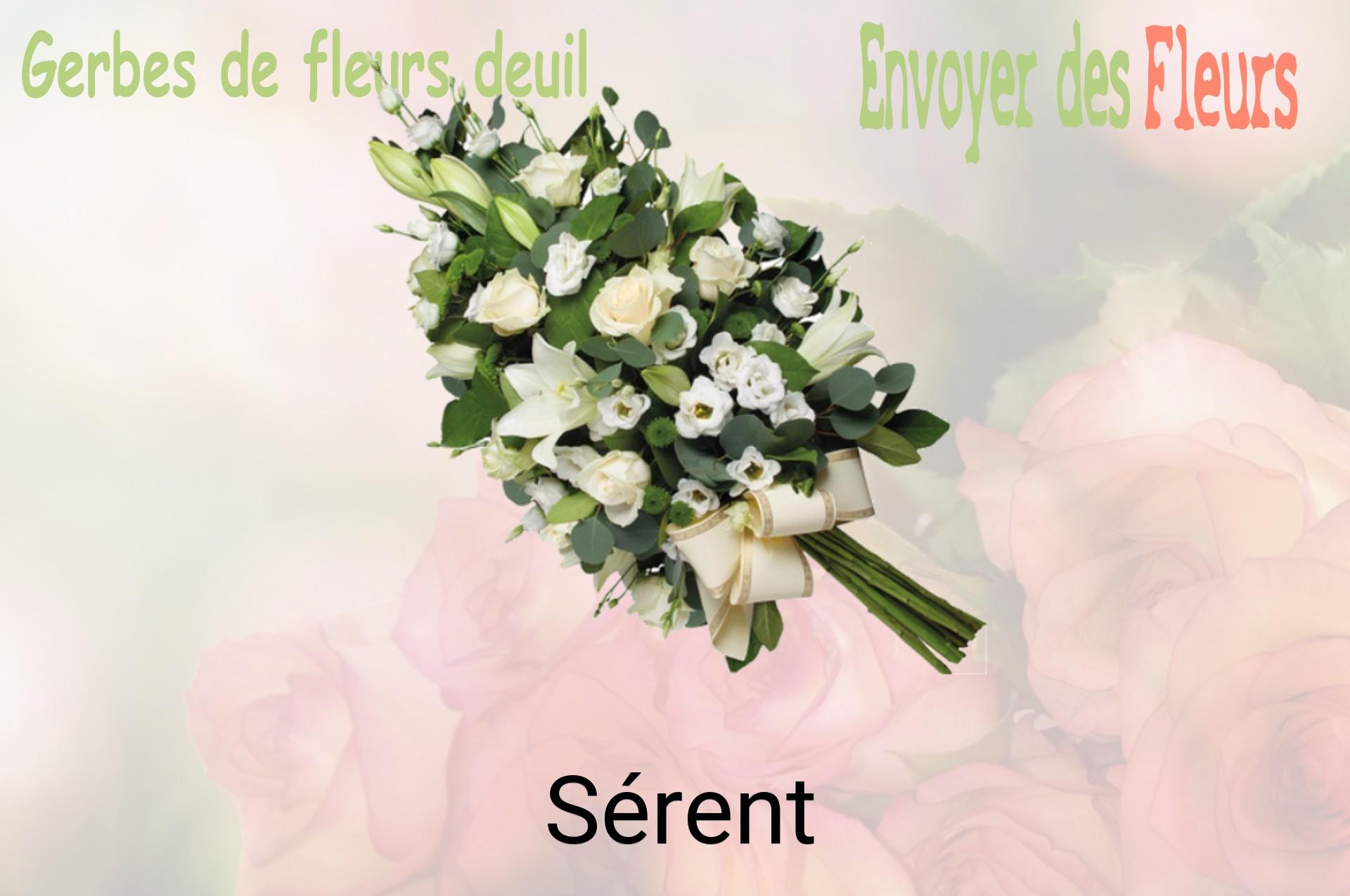 Gerbe de fleurs de deuil livrée à Sérent